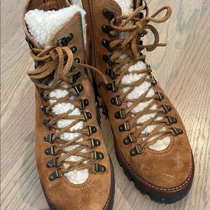 Jeffrey Campbell Brown Lace Up Boots with Rugged Design